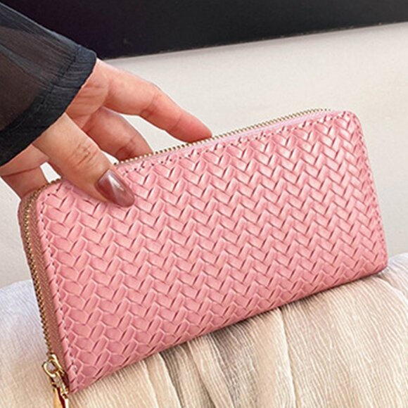 Trendy Vegan Leather Woven Pattern Zipper Wallet by Zenana - Picture 3 of 9